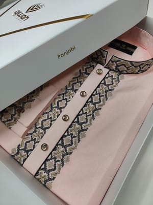 Rose Sand Majesty Luxury Panjabi -A3P121