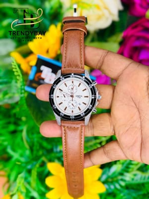 🕒 OMYA 1162 Men’s Chronograph Watch – Leather Strap_img_1