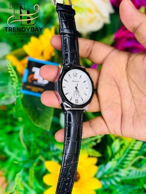 Xaleidu Premium Black Leather Classic Watch 50_img_2