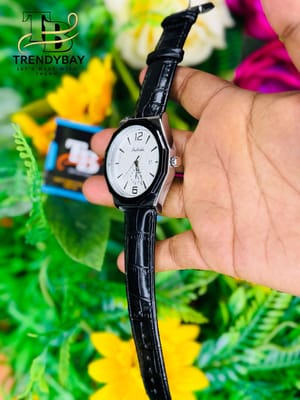 Xaleidu Premium Black Leather Classic Watch 50_img_3