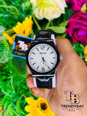 Xaleidu Premium Black Leather Classic Watch 50