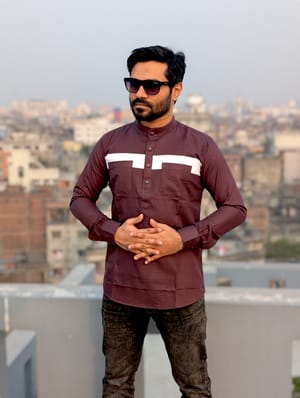 Contrast cotton katua coffee color