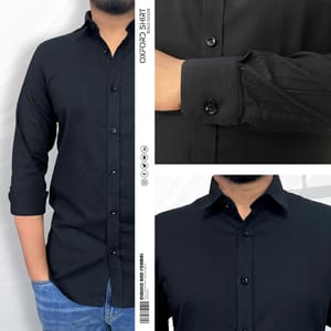 Signature Solid Black Oxford Shirt_img_1