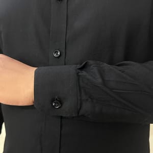 Signature Solid Black Oxford Shirt_img_3