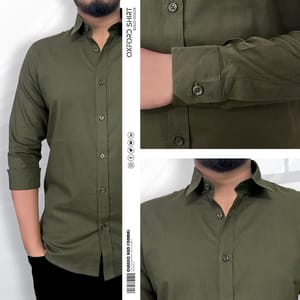 Signature Solid Olive Oxford Shirt_img_1