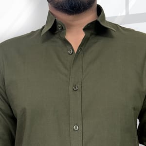 Signature Solid Olive Oxford Shirt_img_2