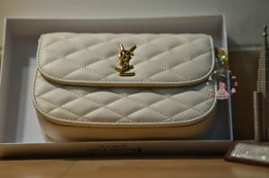 Ultra Premium Luxury Ladies Bag || White || Black Leather ||_img_4