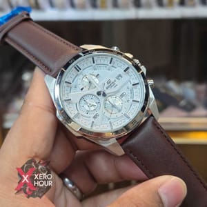 Edifice Master Grade || Japan Movement | BRown Belt | White Dial_img_0