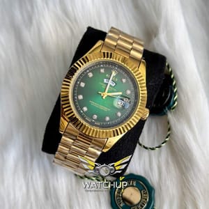 Rolex AA Grade || Full Gold || Green Diamond cut Dial_img_0