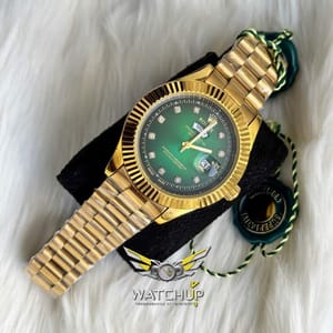 Rolex AA Grade || Full Gold || Green Diamond cut Dial_img_2