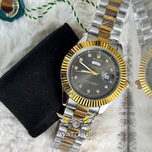 Rolex AA Grade || Dual Tone  || Grey Diamond Cut_img_0