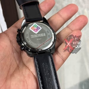 SKMEI 9347 MEN QUARTZ WATCH SIX POINTER POPULAR LEATHER STRAP WATERPROOF WATCH_img_4