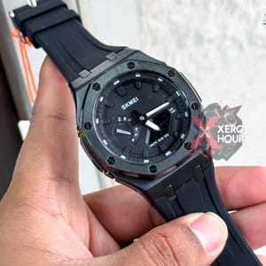SKMEI 2243 || Dual Timer || Full Black | SS Blody || Silicon Strap_img_0