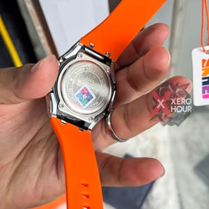 SKMEI 2243 || Dual Timer ||Silver & Orange  | SS Blody || Silicon Strap_img_4