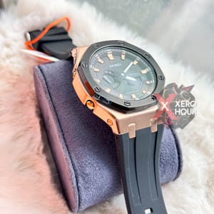 SKMEI 2243 || Dual Timer ||Black Rose Gold 1990  | SS Blody || Silicon Strap_img_1