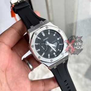 SKMEI 2243 || Dual Timer ||Silver & Black | SS Blody || Silicon Strap_img_4