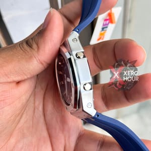 SKMEI 2243 || Dual Timer ||Silver & Dark blue | SS Body || Silicon Strap_img_3