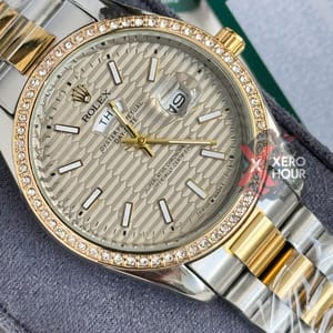 Rolex New Limited Edition || Cream Wave Pattern || SS Body || Dual Tone_img_3