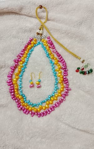 Exclusive Pearl Multicolor 3 Layer Necklace_img_1
