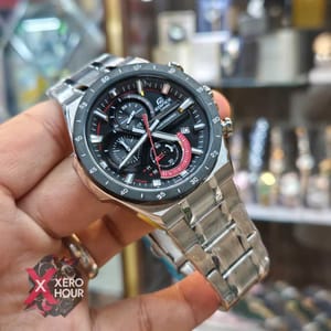 Edifice Master Grade || Japan Movement | Chain Style |Tough Solar Bllack with Red_img_1