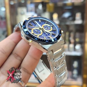 Edifice Master Grade || Japan Movement | Chain Style | Carbon Edition Full Blue_img_2