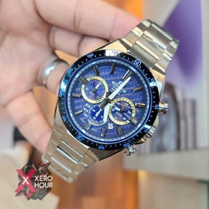 Edifice Master Grade || Japan Movement | Chain Style | Carbon Edition Full Blue_img_3