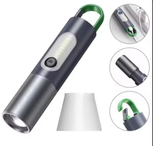 Rechargeable LED Flashlight with Lamp Cover | USB Charging Torch | Portable Emergency Light Torch with Lamp Cover | Digital Thunder X Portable & Compact Light