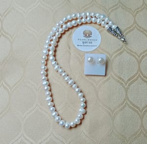White colour Single Layer Pearl Necklace
