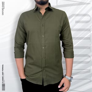 Signature Solid Olive Oxford Shirt_img_0