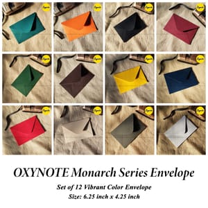 Oxynote Monarch Series Premium Vibrant Color Envelope Set
