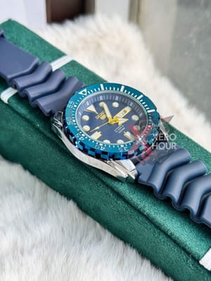Seiko Sport 5 || Silicon Strap || Swift Movement || Blue Silver Black Blue_img_2