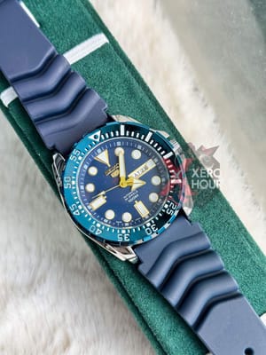 Seiko Sport 5 || Silicon Strap || Swift Movement || Blue Silver Black Blue_img_3