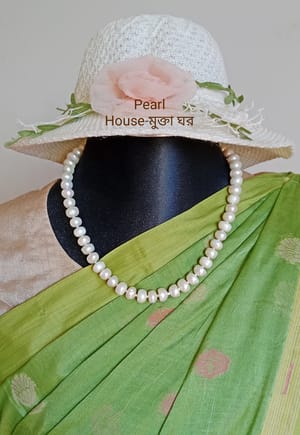 Button shape Pearl Necklace_img_1