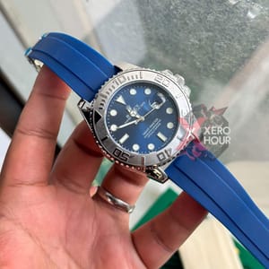 Rolex Yatch Master ||Silver Blue | AA+ Grade || With Rolex Mid Size Box_img_4