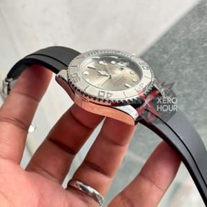 Rolex Yatch Master ||Silver Silver | AA+ Grade || With Rolex Mid Size Box_img_3