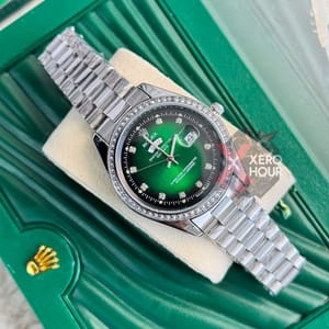 Rolex Day Date Single Tone || Green Dial || Rolex Mid Size Box_img_0