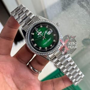 Rolex Day Date Single Tone || Green Dial || Rolex Mid Size Box_img_2