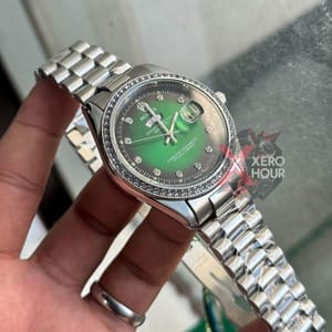 Rolex Day Date Single Tone || Green Dial || Rolex Mid Size Box_img_3