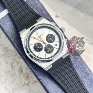 Tissot PRX Chronograph || Active || Silicon Strap || Black white black_img_1