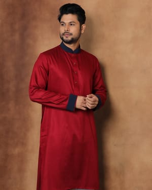 Regal Crimson Panjabi - Premium Style for Every Occasion_img_0