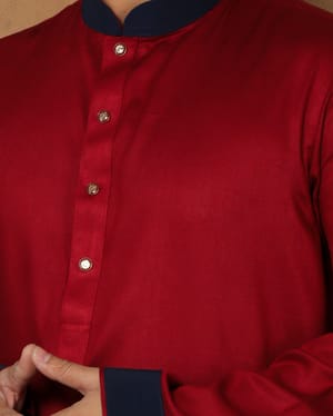 Regal Crimson Panjabi - Premium Style for Every Occasion_img_4