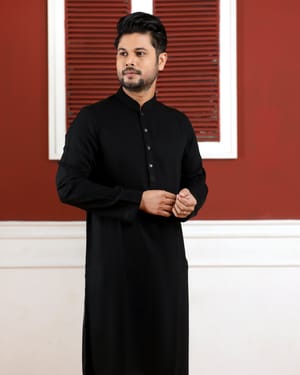 Eternal Elegance Black Panjabi_img_1