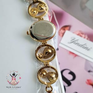 Yindini Ladies Bracelet Stone pattern || Pink Dial_img_2