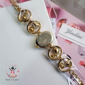 Yindini Ladies Bracelet Stone pattern || Green Dial || Multi Color Stone_img_3