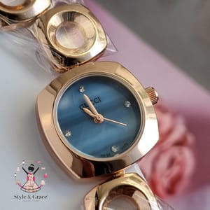 Gucci || Blue Marbel Dial || Bracelet gorgeous one || Rose gold_img_1