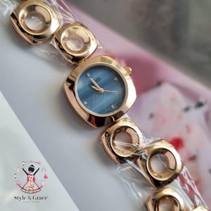 Gucci || Blue Marbel Dial || Bracelet gorgeous one || Rose gold_img_3