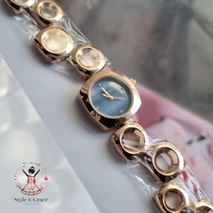 Gucci || Blue Marbel Dial || Bracelet gorgeous one || Rose gold_img_4
