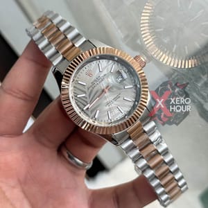 Rolex New Dual Tone || 3D Dial Texture || with Brand box || Bronze Silver Dial_img_1