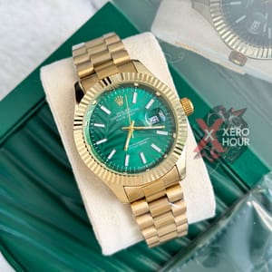 Rolex New Single Tone || 3D Dial Texture || with Brand box ||  Gold & Green Dial_img_0
