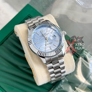 Rolex New Single Tone || 3D Dial Texture || with Brand box ||  Sky Blue_img_1